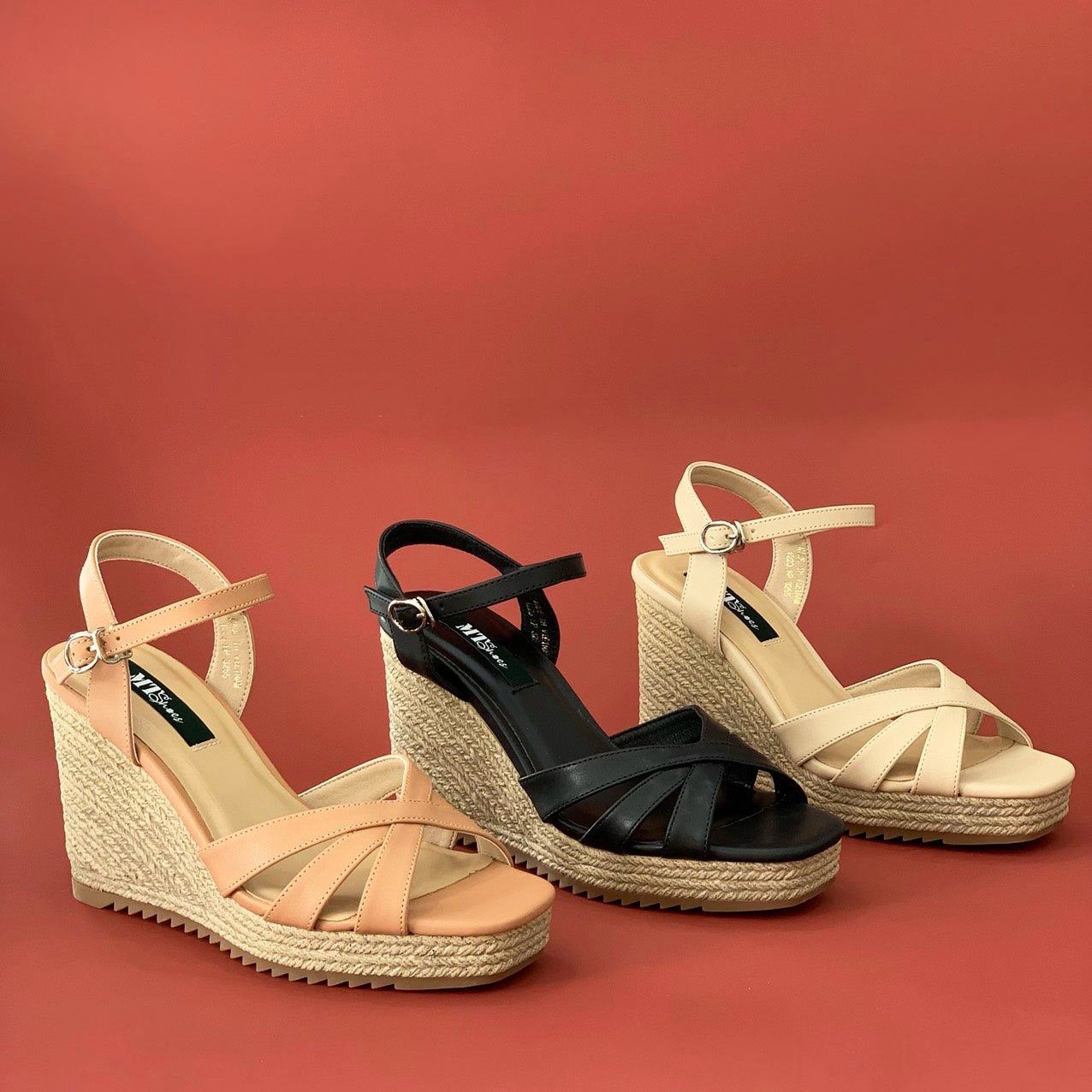  Sandal xuồng quai 3 dây đan 255 