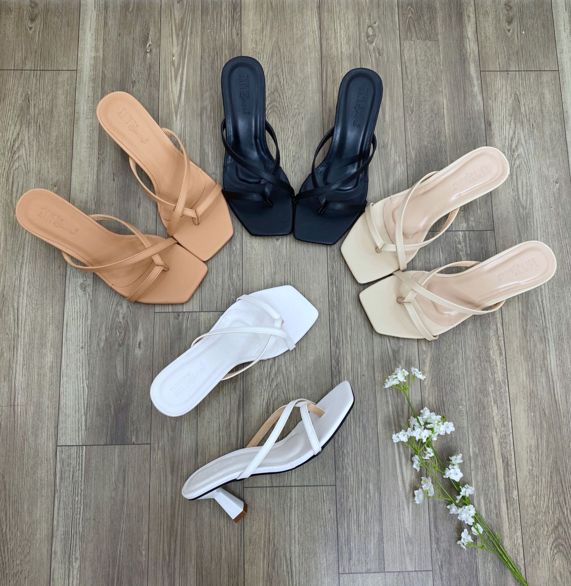  Guốc nhọn 5cm quai dây kẹp MT61 