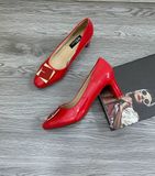  Giày VIP khoá vuông đồng, gót dẹp 5cm MT441 