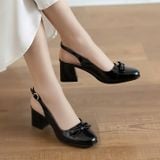  Giày sandal  mũi tròn phối nơ xinh MT2521 