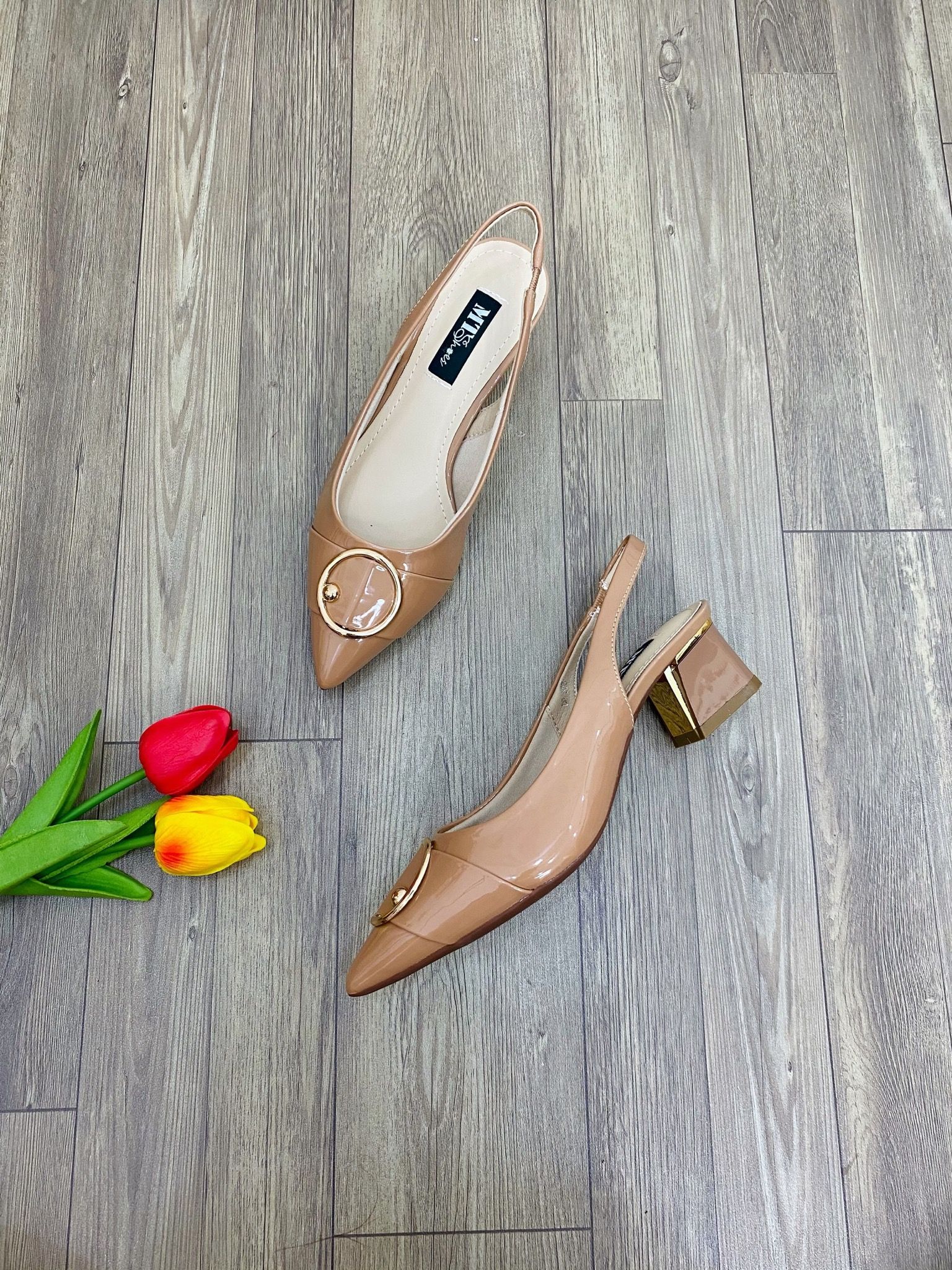  Sandal bít mũi khóa tròn 5cm  MT353 