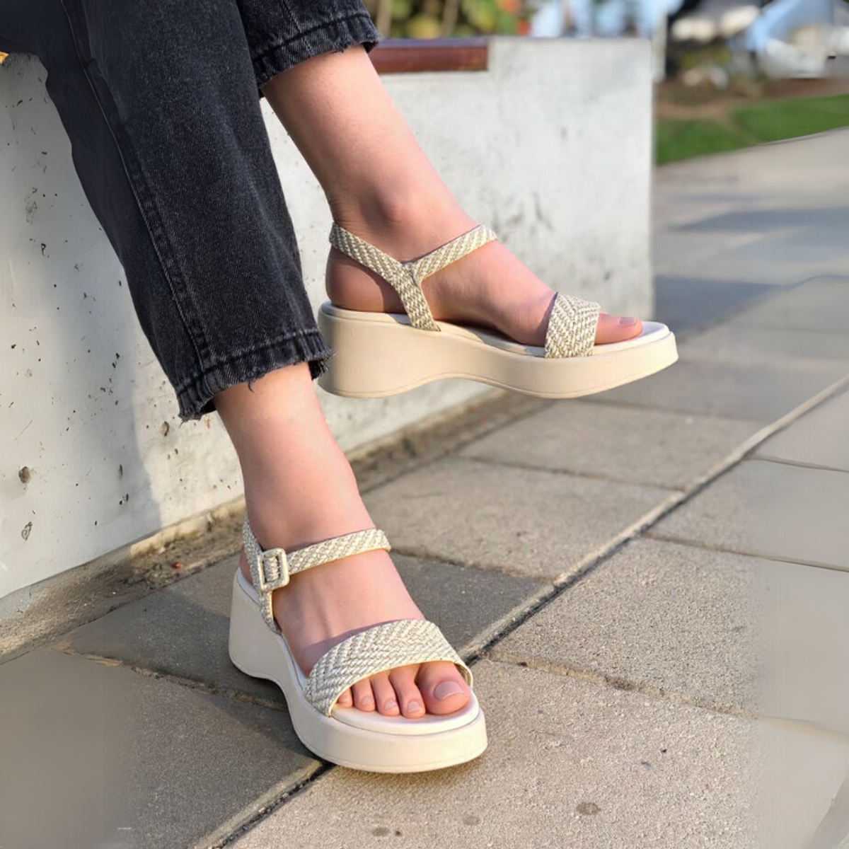  Giày sandal bánh mì nữ 5cm MT163 