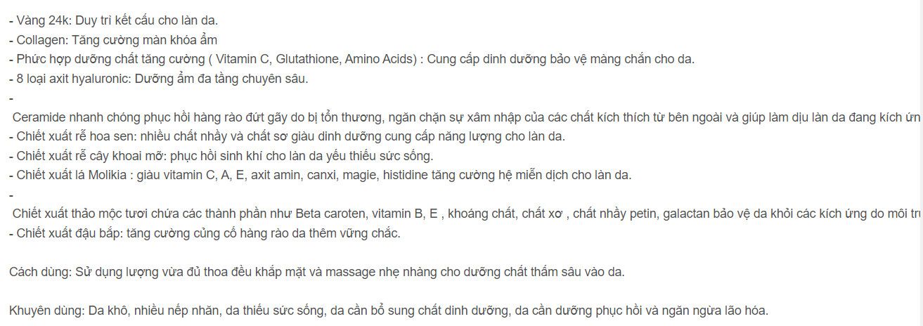  KEM DƯỠNG PHỤC HỒI TINH CHẤT VÀNG VÀ COLLAGEN - SNP GOLD COLLAGEN EXPERT CREAM - KD02 