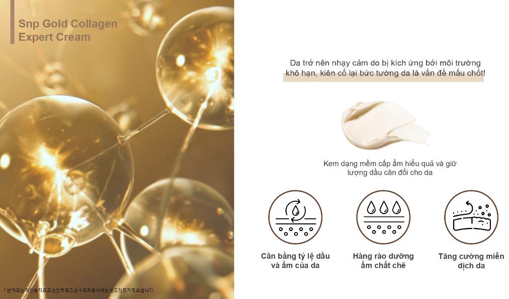  KEM DƯỠNG PHỤC HỒI TINH CHẤT VÀNG VÀ COLLAGEN - SNP GOLD COLLAGEN EXPERT CREAM - KD02 