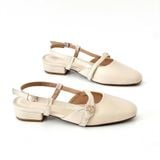  Giày sandal mũi vuông slingback cao cấp thanh lịch gót cao 2cm MT2504 