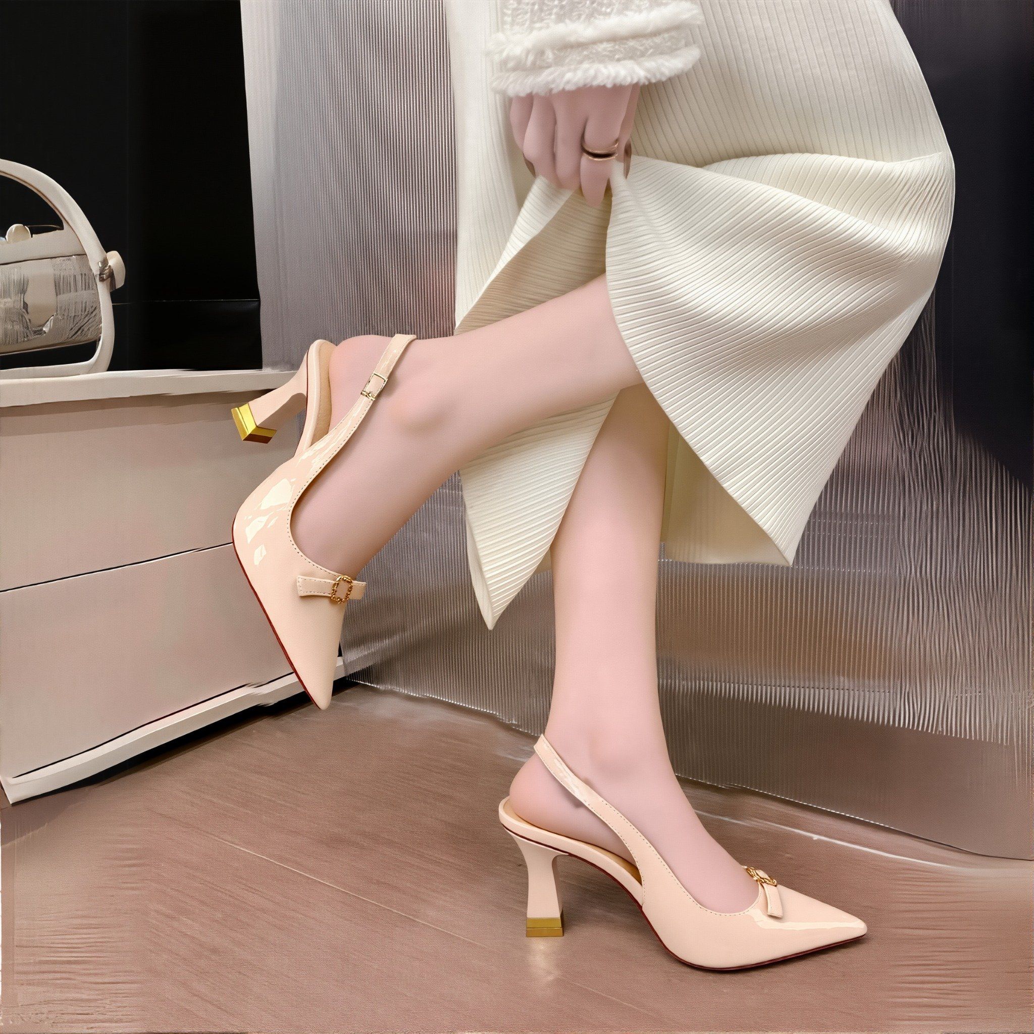  Giày sandal cao gót phối nơ xinh MT2524 