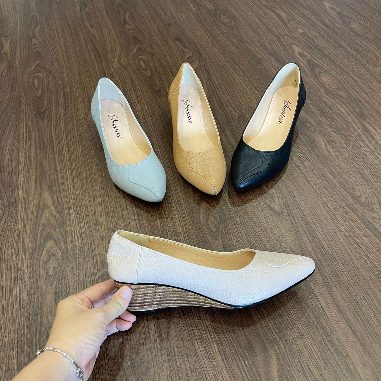  Xuồng da thật đế cao su sọc MT22 