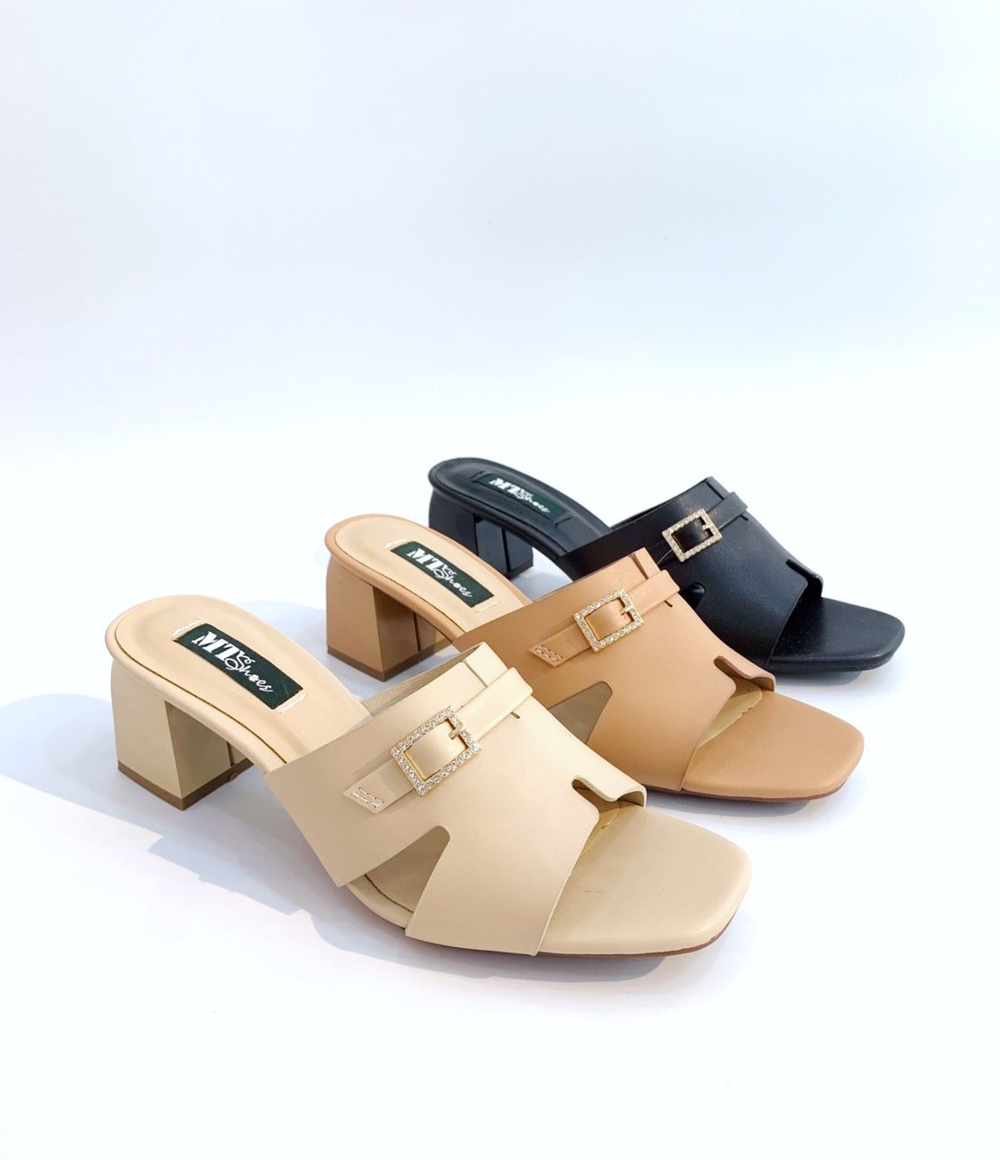  Guốc nữ quai chữ H phối khóa 5cm 491 