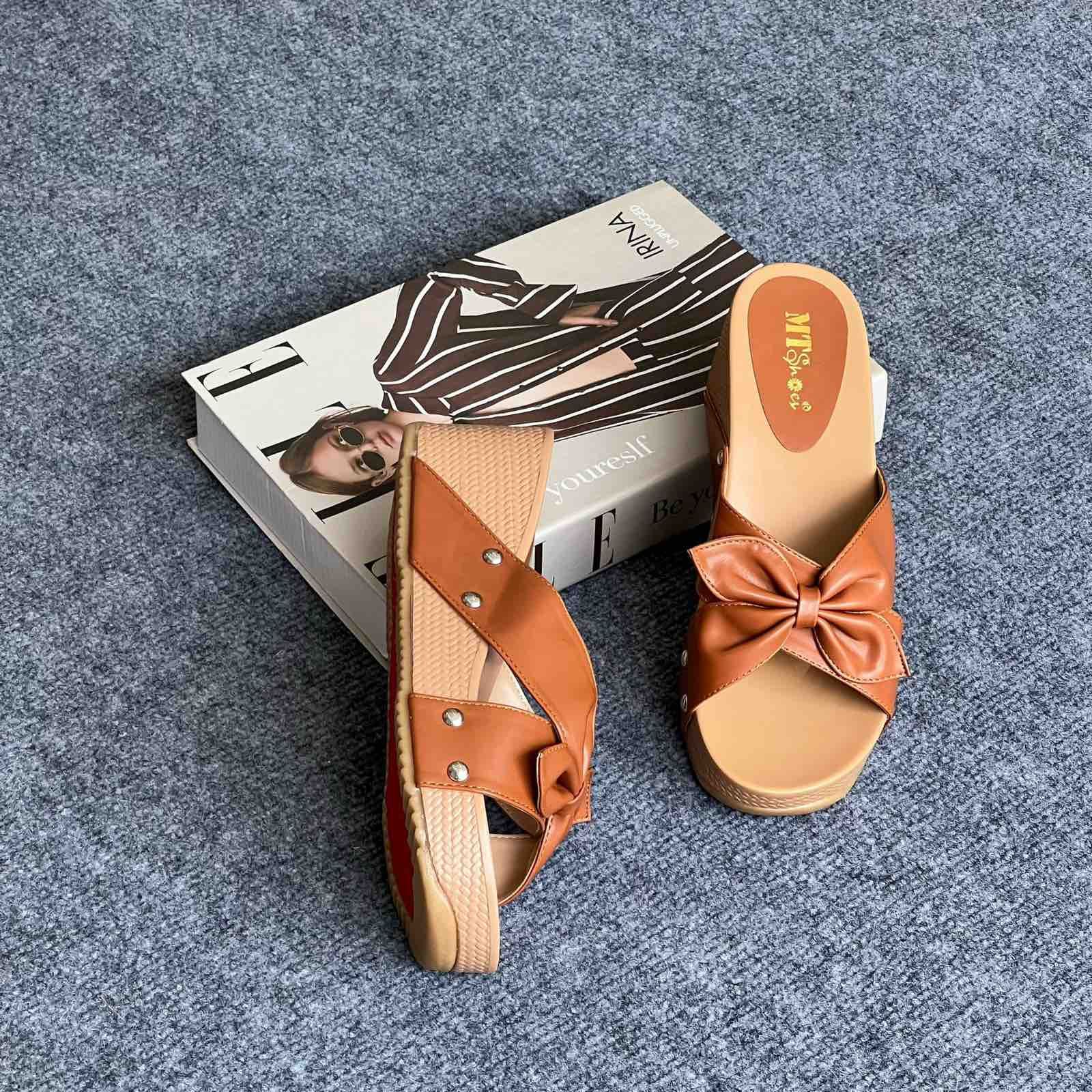  Dép xuồng 5cm nơ bông 505 