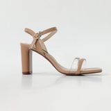  Xăng đan 7cm quai trong bảng nhỏ phối màu 925 