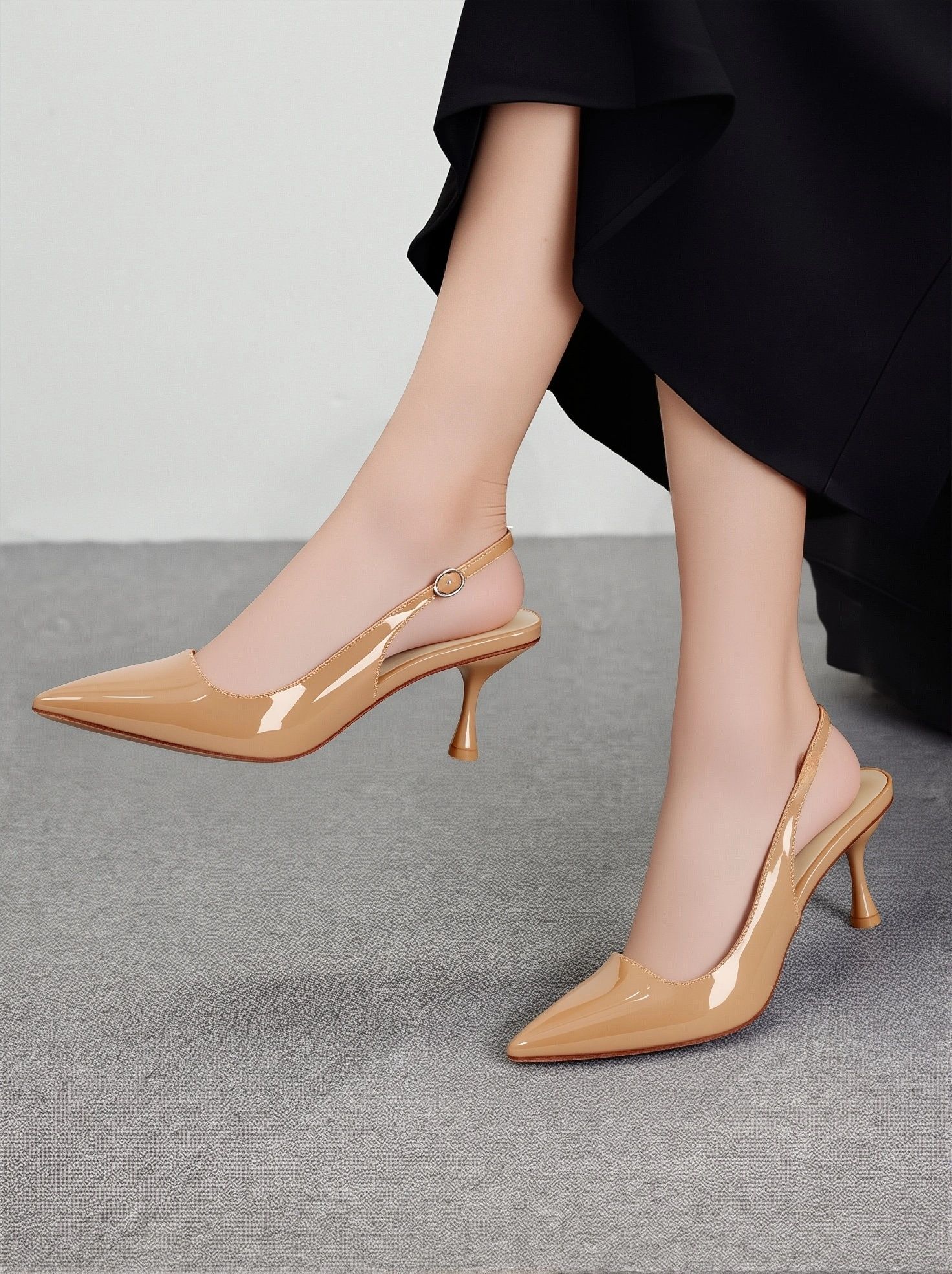  Sandal  bít mũi hở gót 7cm 3232 