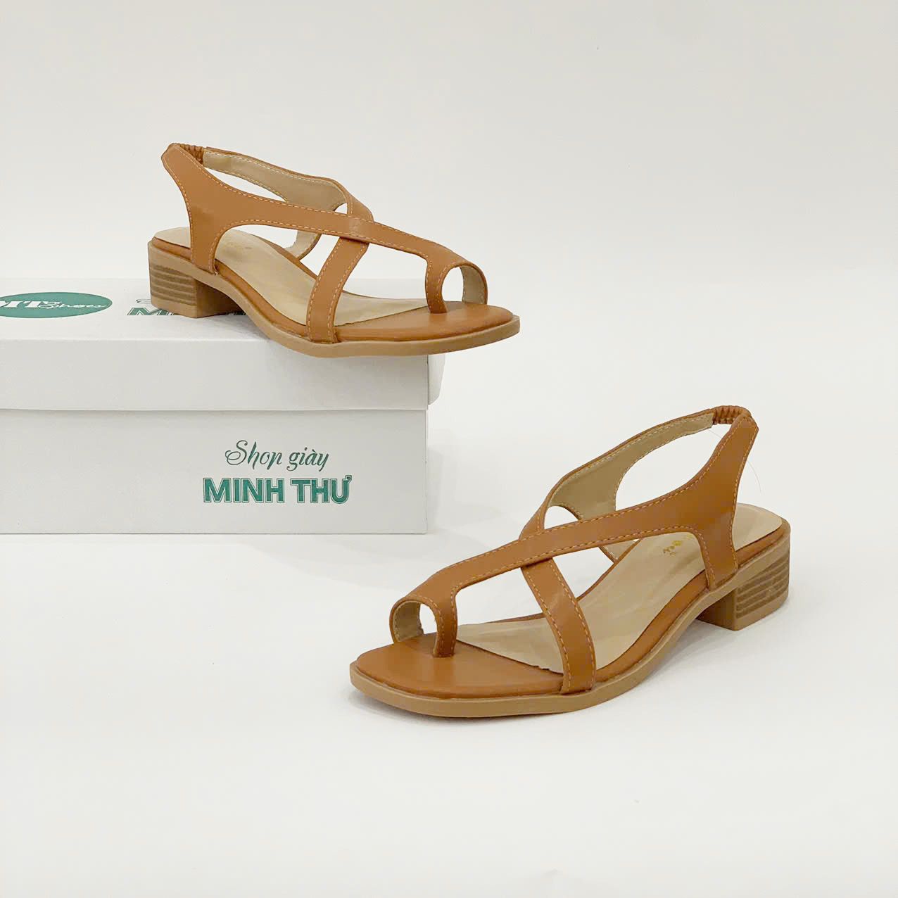  giày sandal nữ xỏ ngón quai đan chéo đế 3cm MT3312 