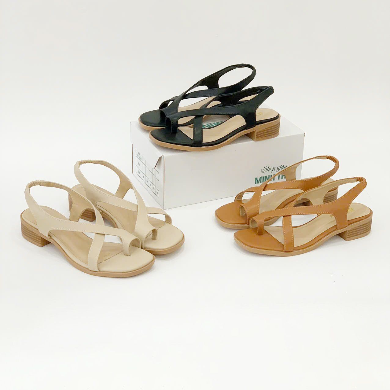  giày sandal nữ xỏ ngón quai đan chéo đế 3cm MT3312 