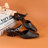  Dép sục nữ mũi vuông đính đá 3cm 202 