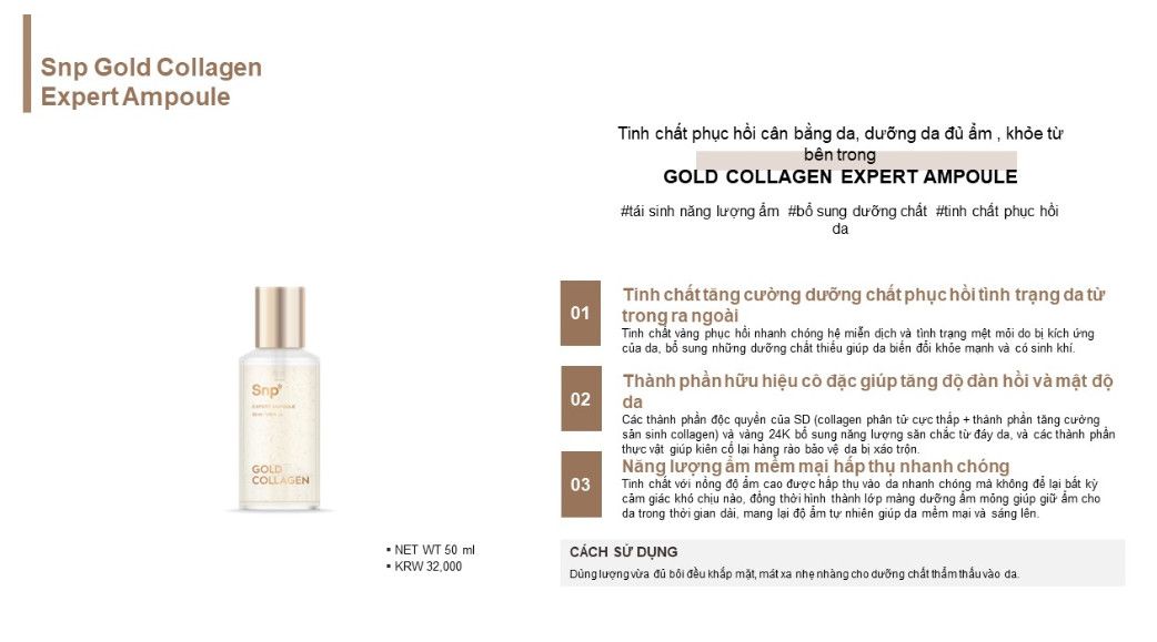  NƯỚC HOA HỒNG TINH CHẤT VÀNG VÀ COLLAGEN - GOLD COLLAGEN EXPERT TONER TN01 