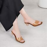  Guốc nữ gót kiểu quai trong suốt tiện lợi MT2513 