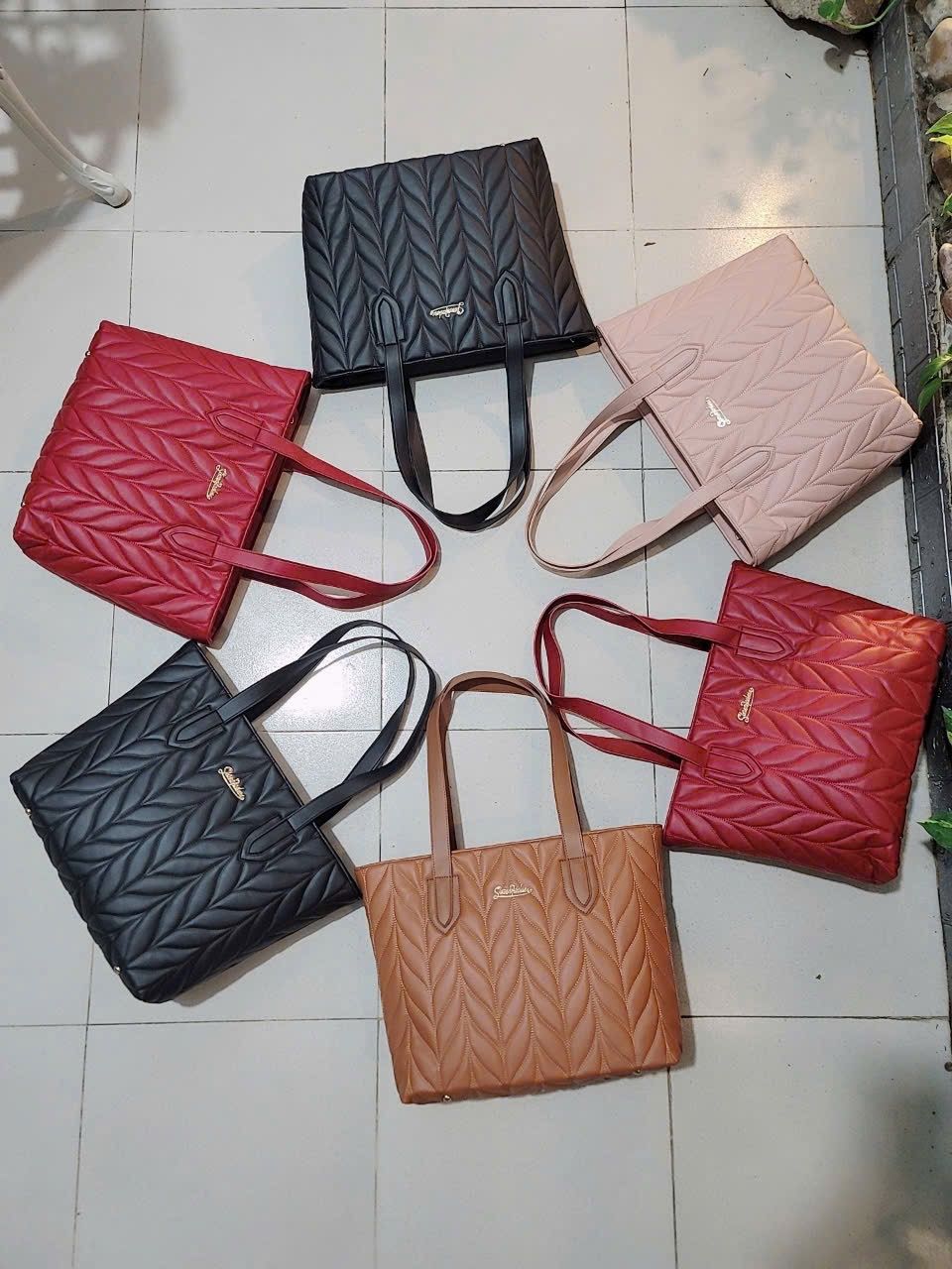  Túi tote nữ thiết kế họa tiết vân lá TX80 