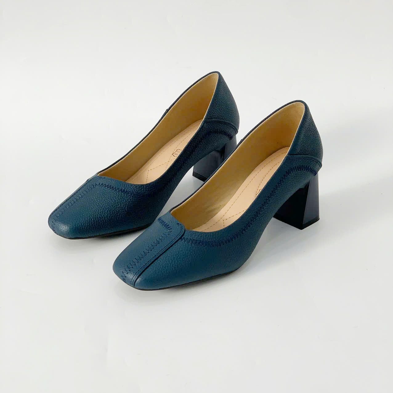  Giày công sở mũi vuông da thật MT343 