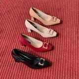  Giày công sở mũi vuông phối khóa D gót 5cm MT600 
