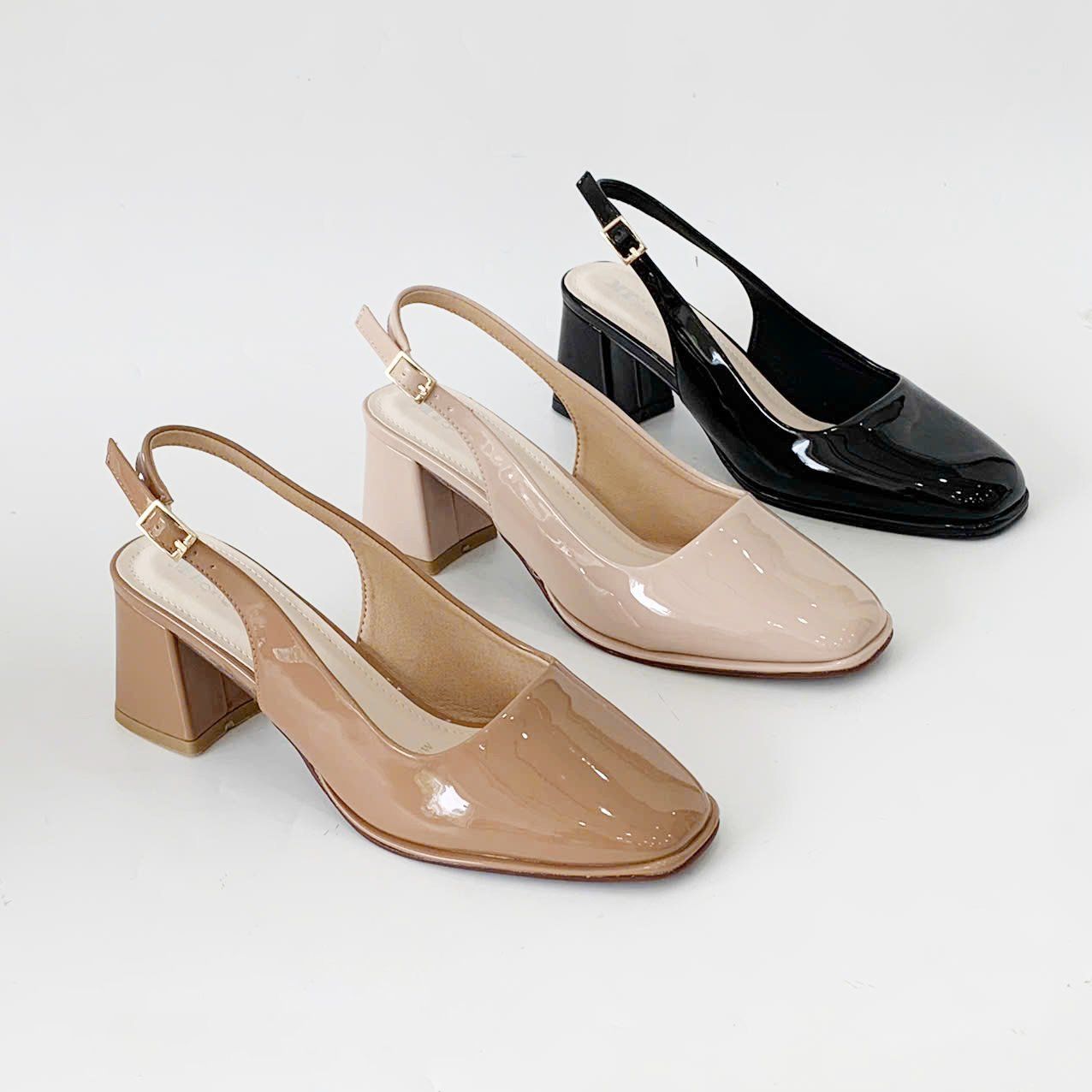  Giày sandal sục mũi vuông đế cao 5cm MT3298 
