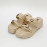  Dép bánh mỳ nữ quai phối khóa đế 5cm MT145 