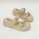  Dép bánh mỳ nữ quai phối khóa đế 5cm MT145 