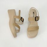  Sandal bánh mỳ quai ngang phối khóa 5cm MT151 