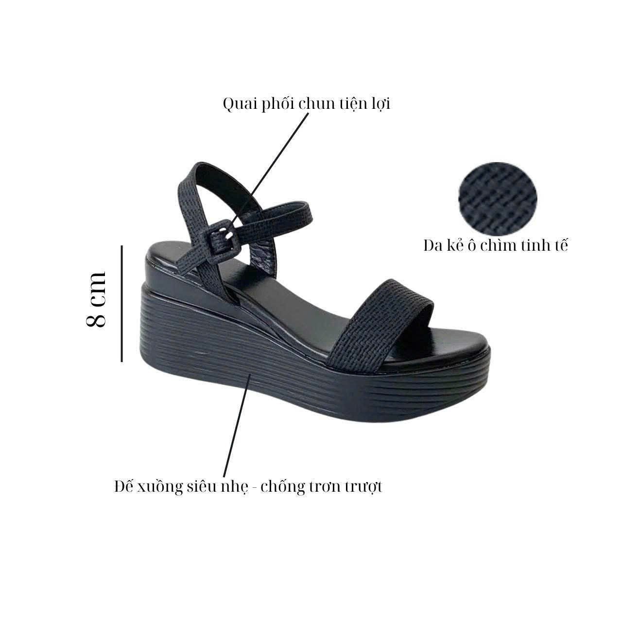  Sandal bánh mì nữ 8cm MT137 
