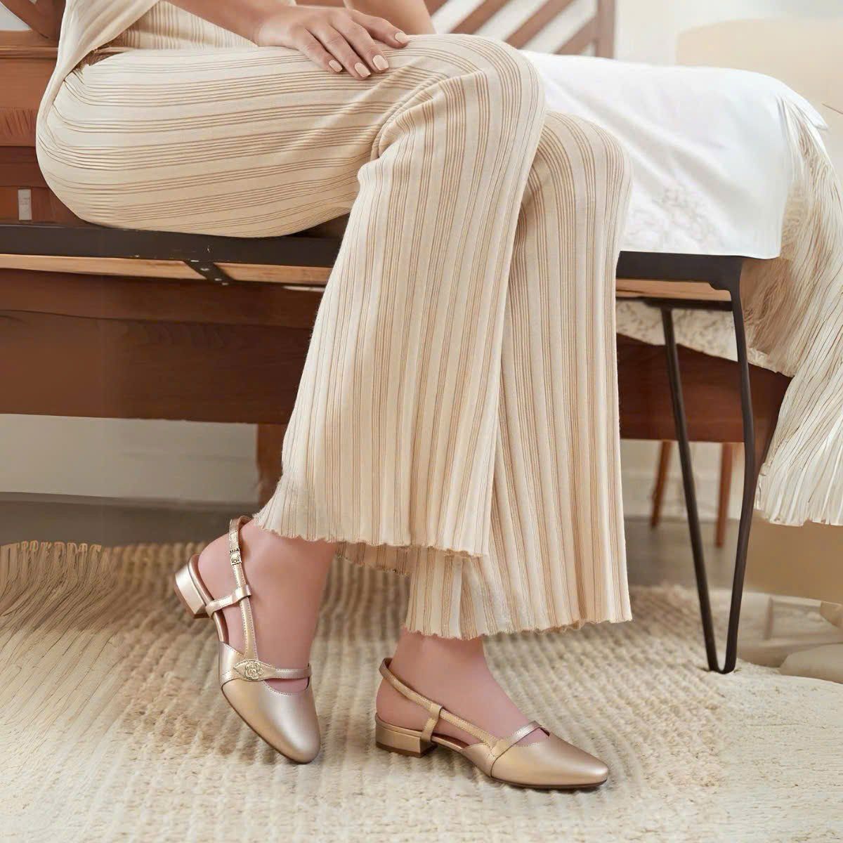  Giày sandal mũi vuông slingback cao cấp thanh lịch gót cao 2cm MT2504 