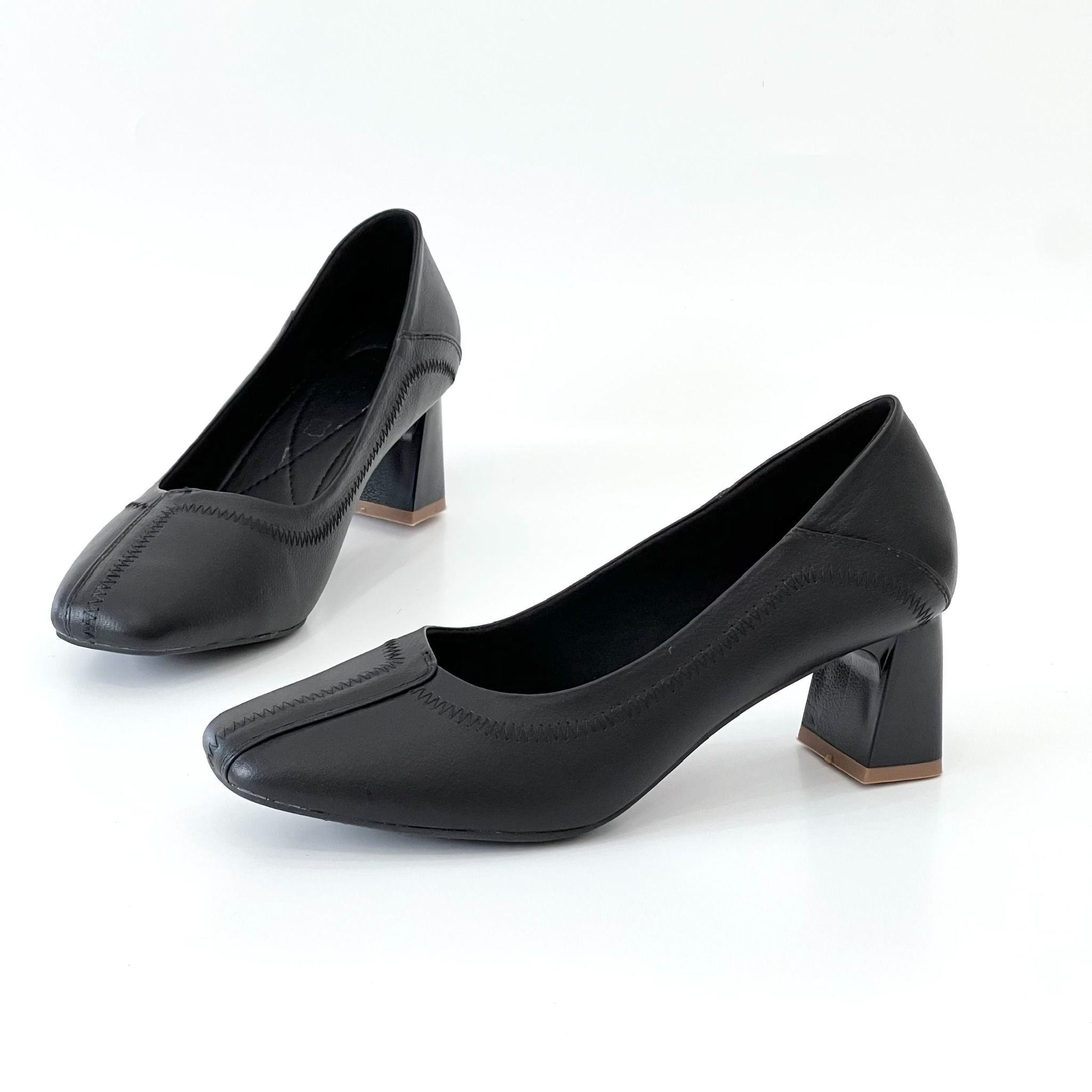  Giày công sở mũi vuông da thật MT343 