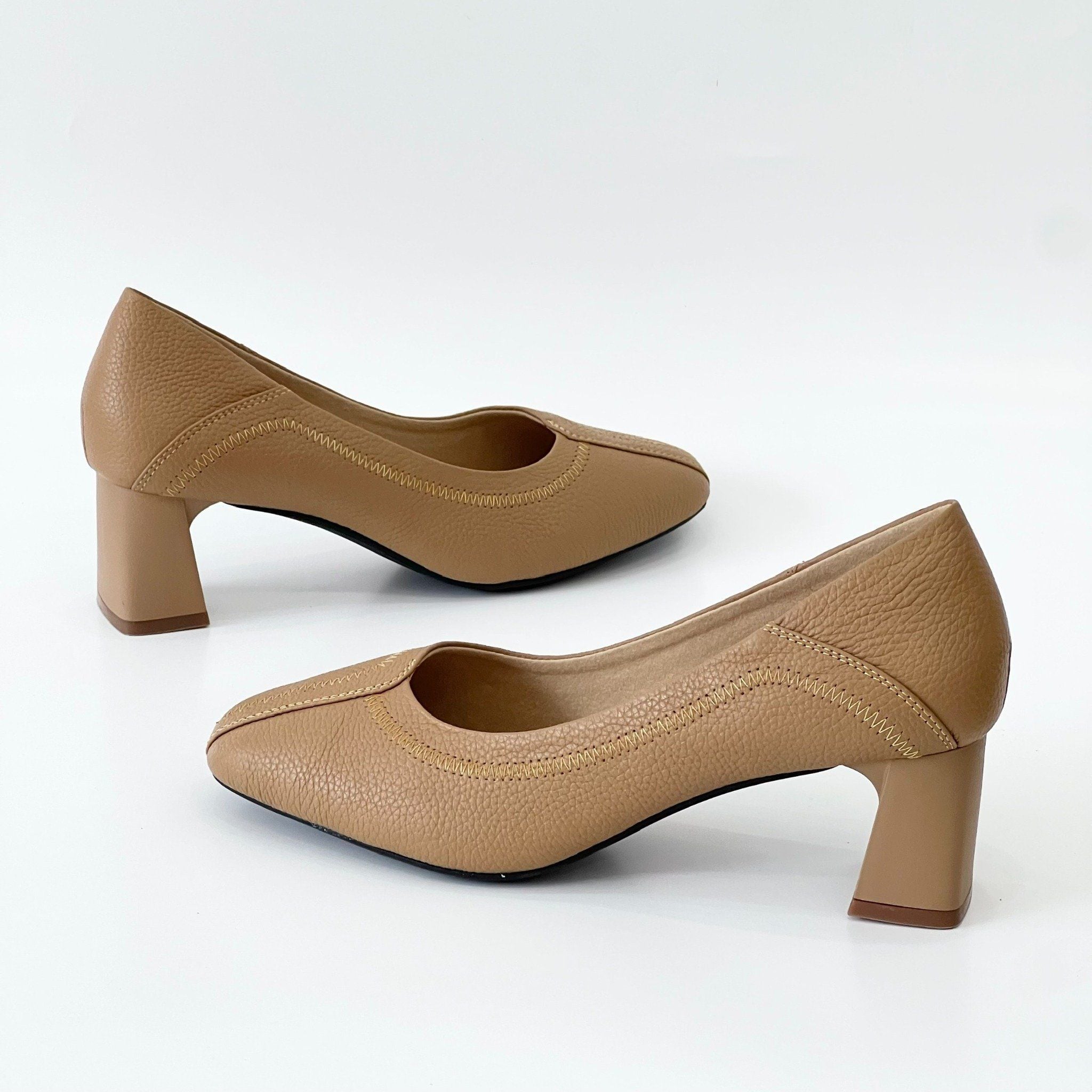  Giày công sở mũi vuông da thật MT343 