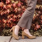  Giày công sở mũi vuông da thật MT343 