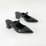  Guốc sục mũi nhọn quai phối khóa tròn - đế trụ 5cm MT341 