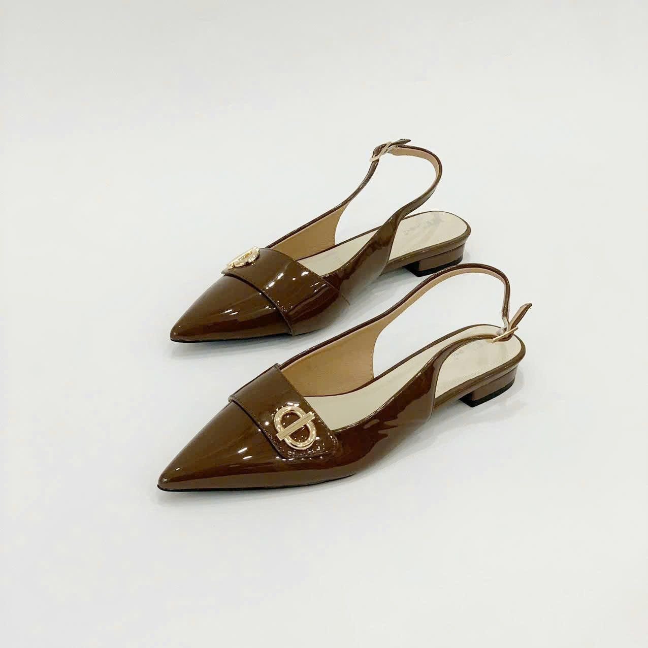  Giày sandal mũi nhọn phối khóa, gót 2cm MT2525 