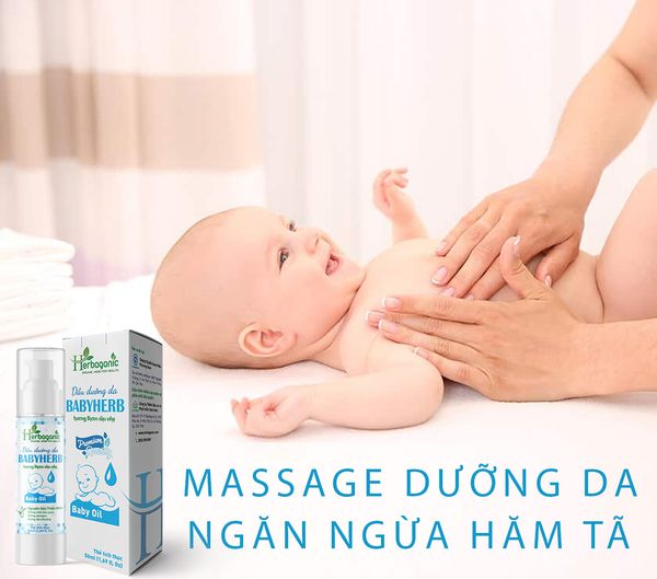  Herbaganic - Tinh dầu dưỡng da BabyHerb 50ml - Hỗ trợ ngừa hăm tã, dưỡng ẩm da, hương thơm dịu nhẹ, an toàn cho bé 