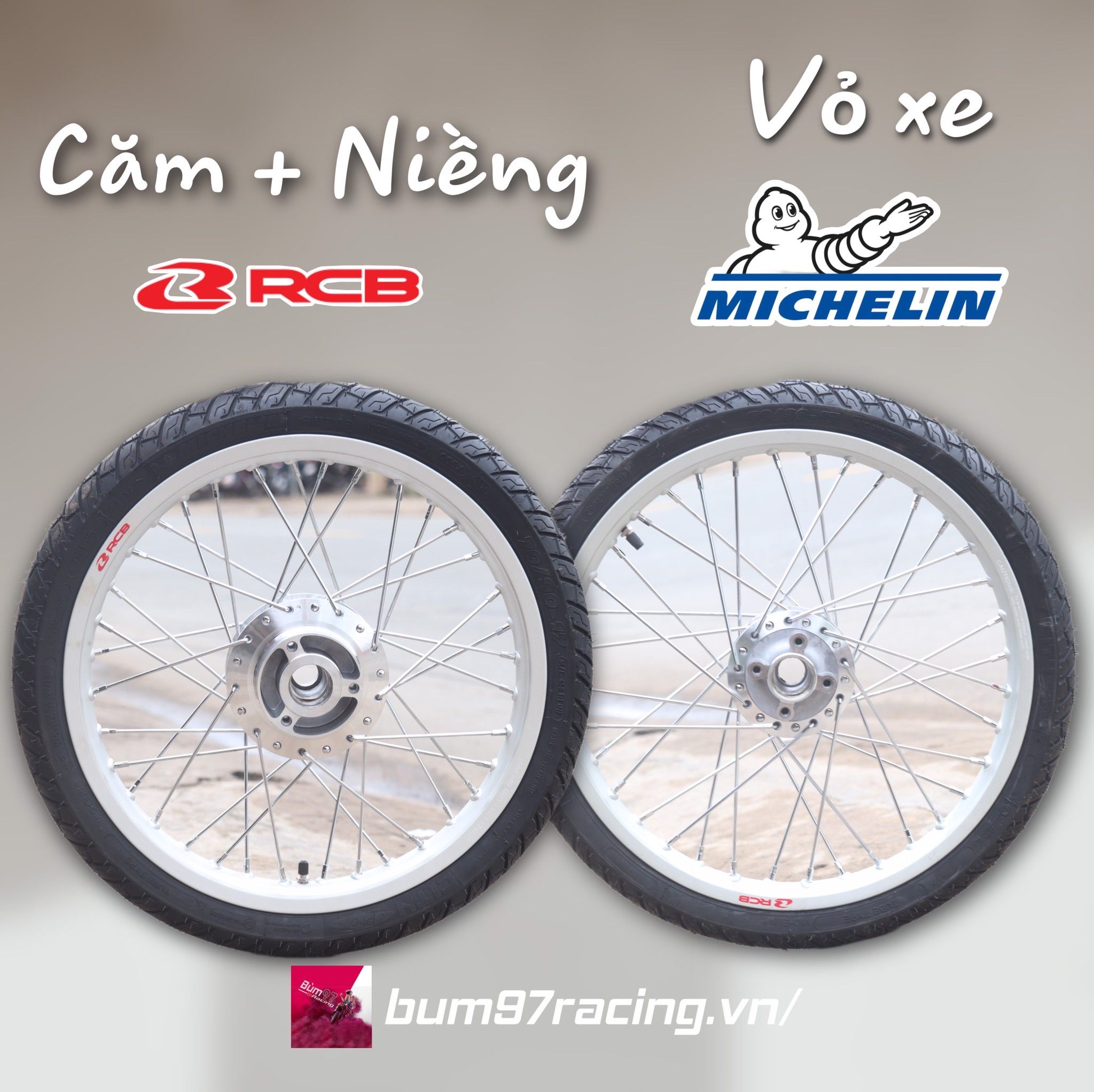 full bộ bánh căm rcb vario  cặp vỏ crv