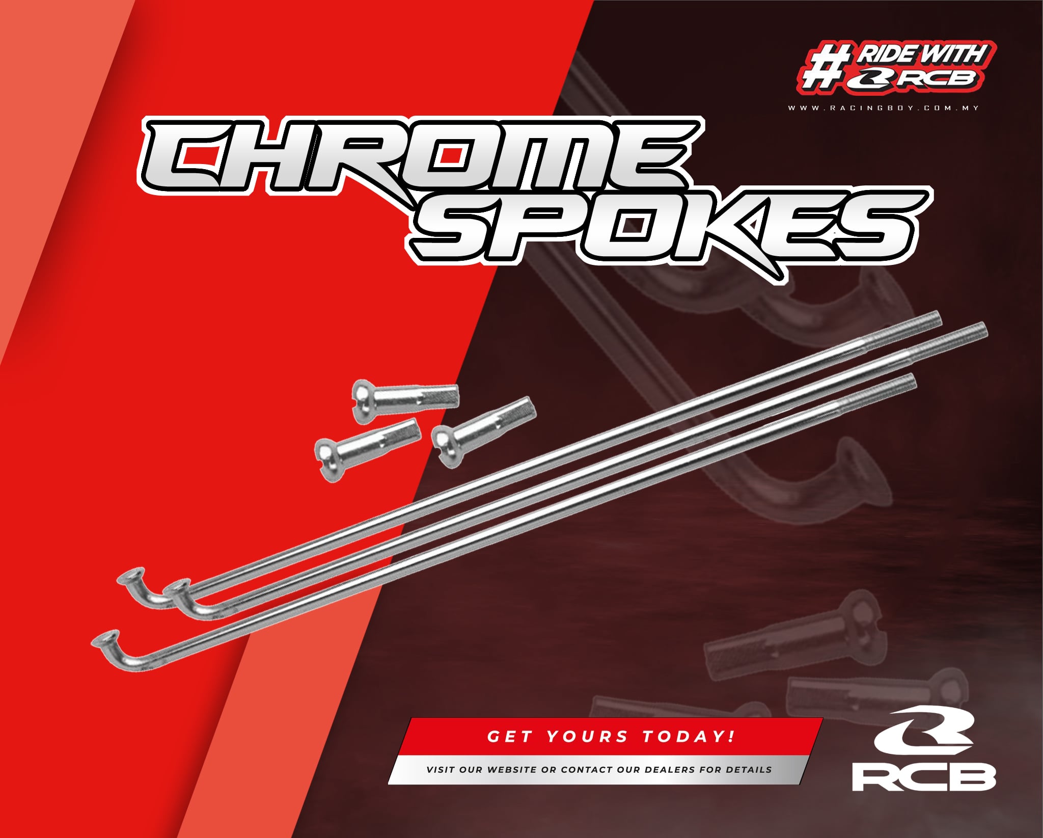 Căm RCB Crome 184/157/149 | CHROME SPOKES