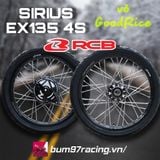  Combo Bánh Căm Đùm Phay SIRIUS EX 135 4S - Căm RCB - Niềng RCB - Vỏ GoodRice 