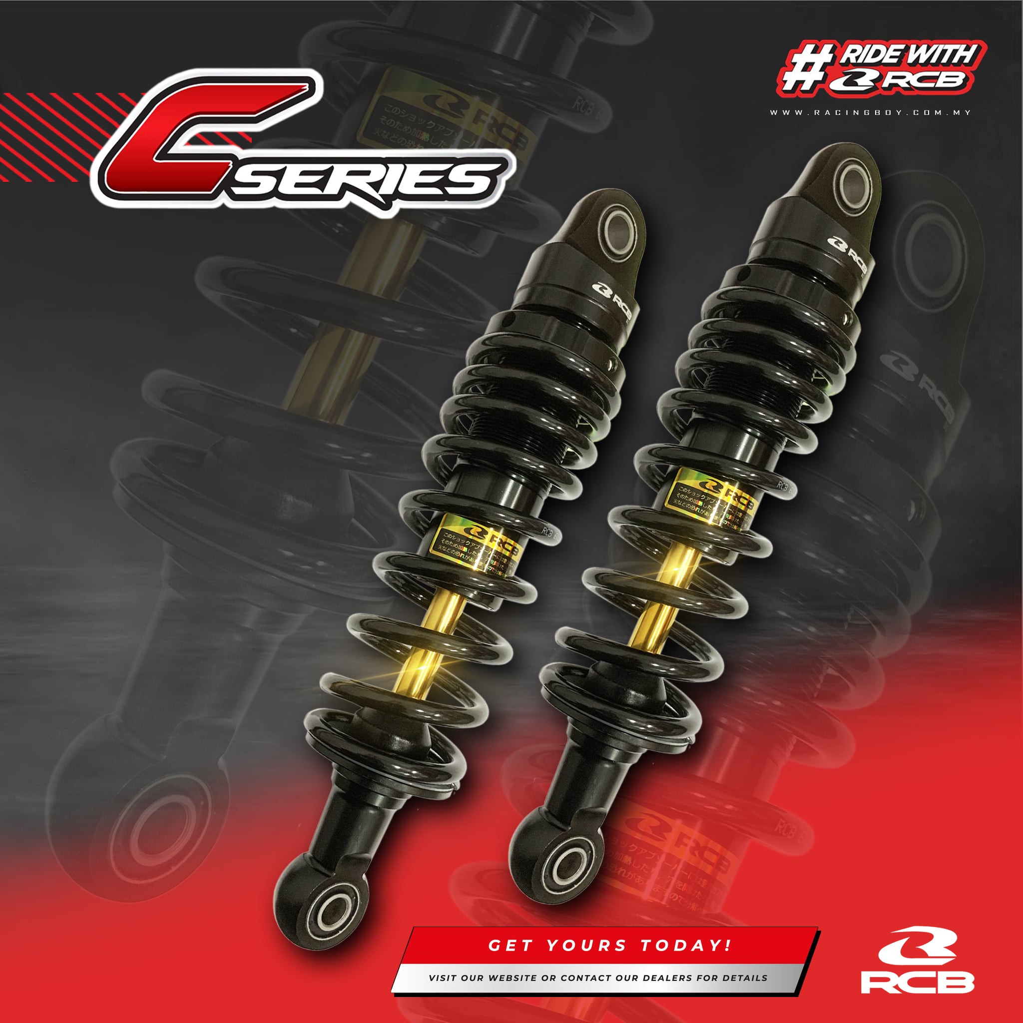 Phuộc RCB C - SERIES ĐEN TY VÀNG [ PREMIUM ]