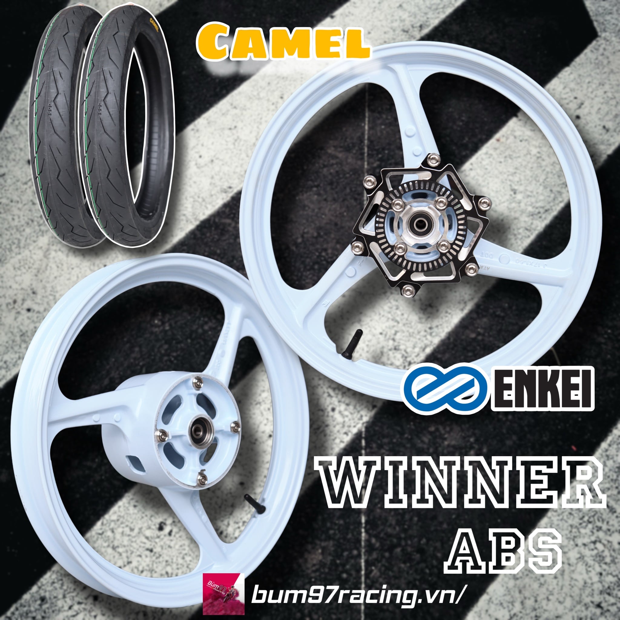 Set Mâm Enkei 1 1.6-1.85 3 Đao Cho Winner X ( ABS ) + Vỏ CAMEL