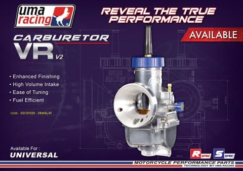  Bình Xăng UMA VR CARBURETOR V2 28mm 