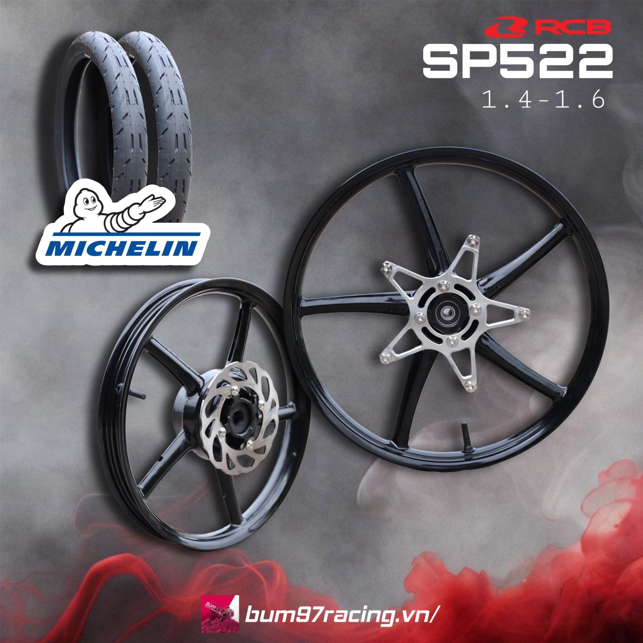 Set Mâm RCB SP522 1.4-1.6 Satria [ Bản Đóng Cùi ] - Vỏ Michelin MOTO G ...