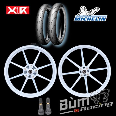  Set Mâm X1R 8 Cây 1.6-1.85 cho Exciter 150/155VVA + Vỏ Michelin Moto GP 