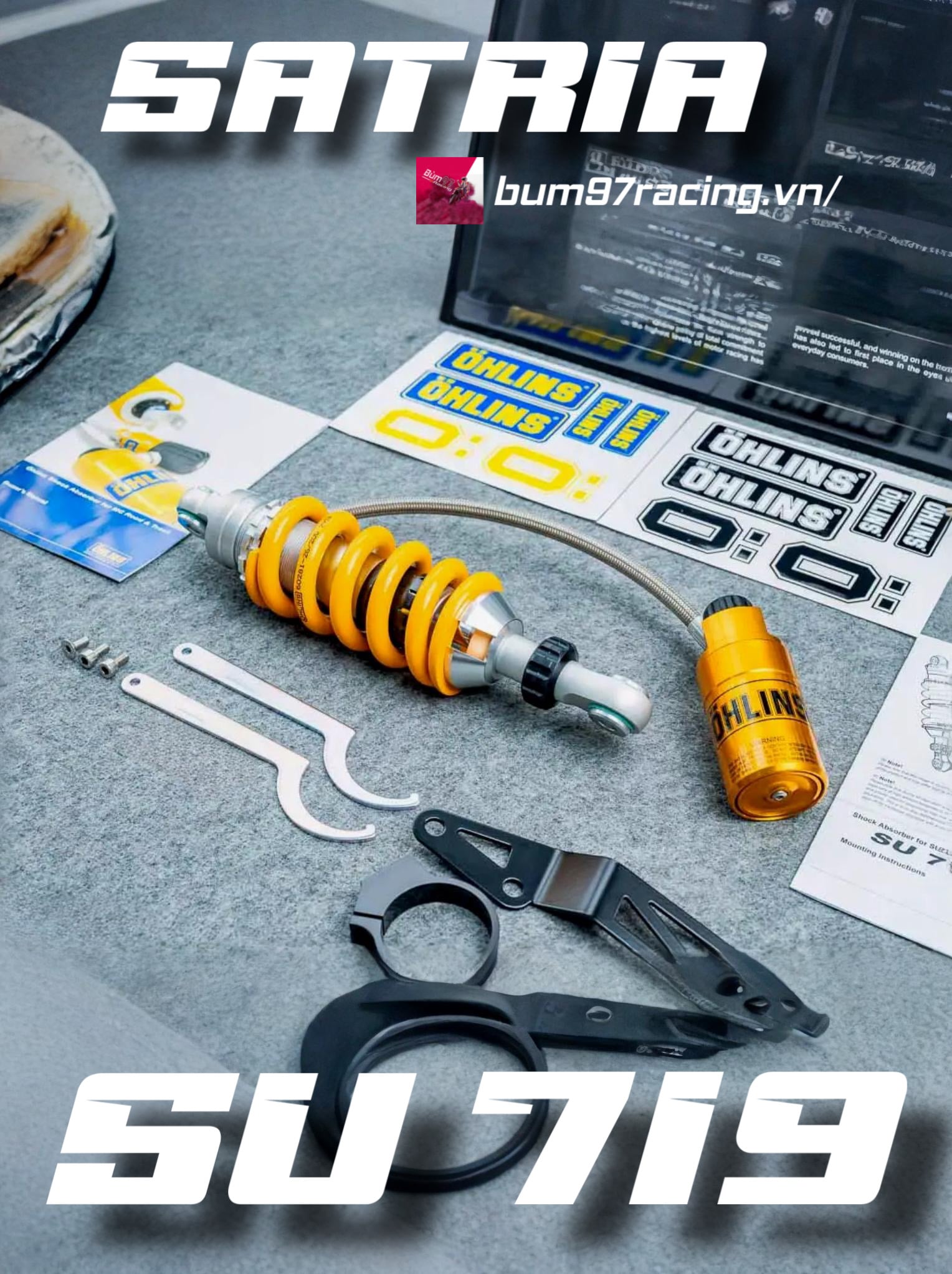 Phuộc Ohlins SU719 Chính Hãng – Dành cho Suzuki Satria/Raider
