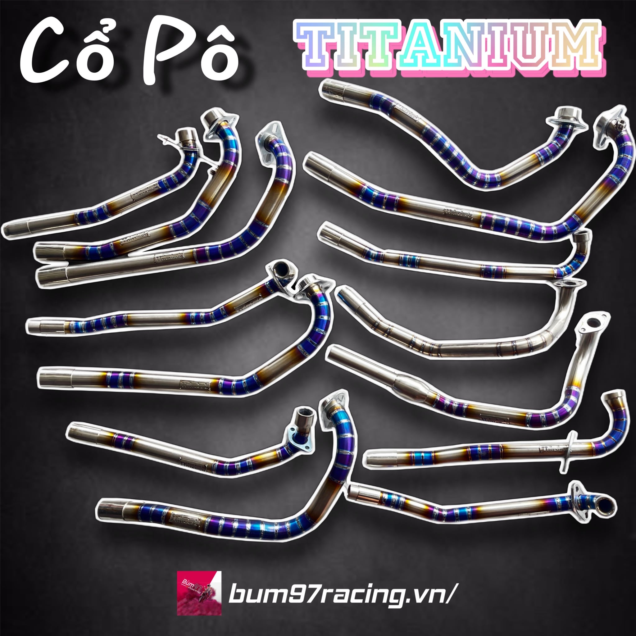 Cổ Pô TITANIUM Gr5 lắp bô zin các dòng xe