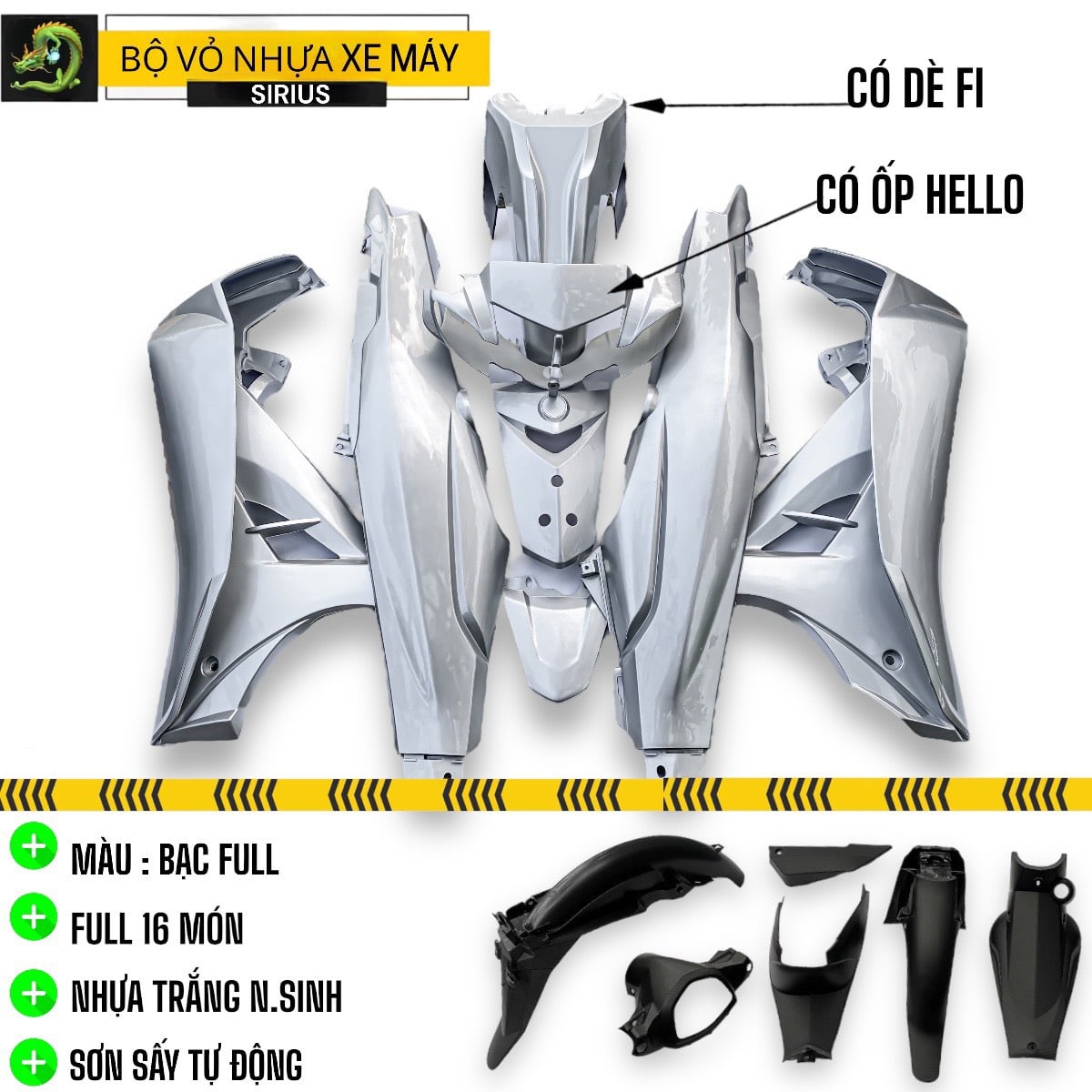Dàn Áo Sirius Xăng Cơ (16 Chi Tiết) [ BẢO HÀNH 3 THÁNG]