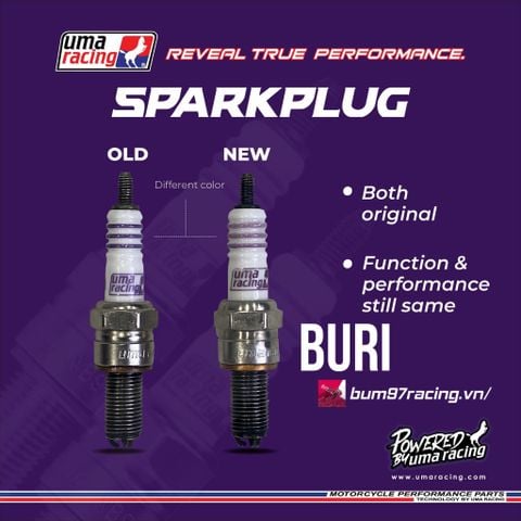  Bugi Uma Racing No.09 IRIDIUM 3 Chấu Sử Dụng Xe Fi 