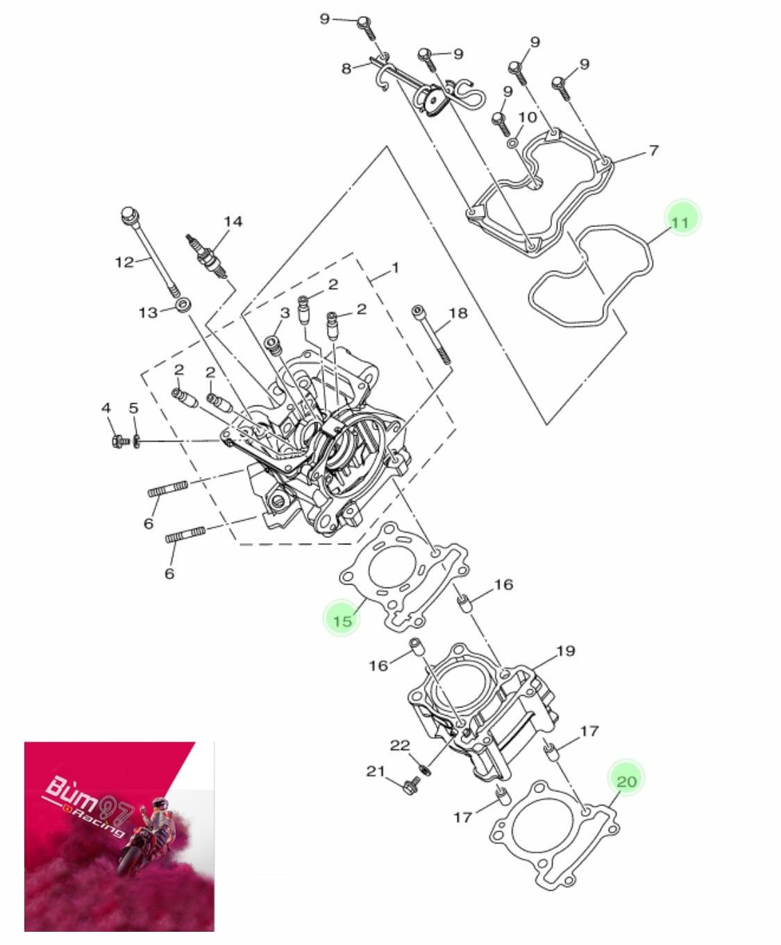 Gioăng Đầu Lòng Exciter Chính Hãng