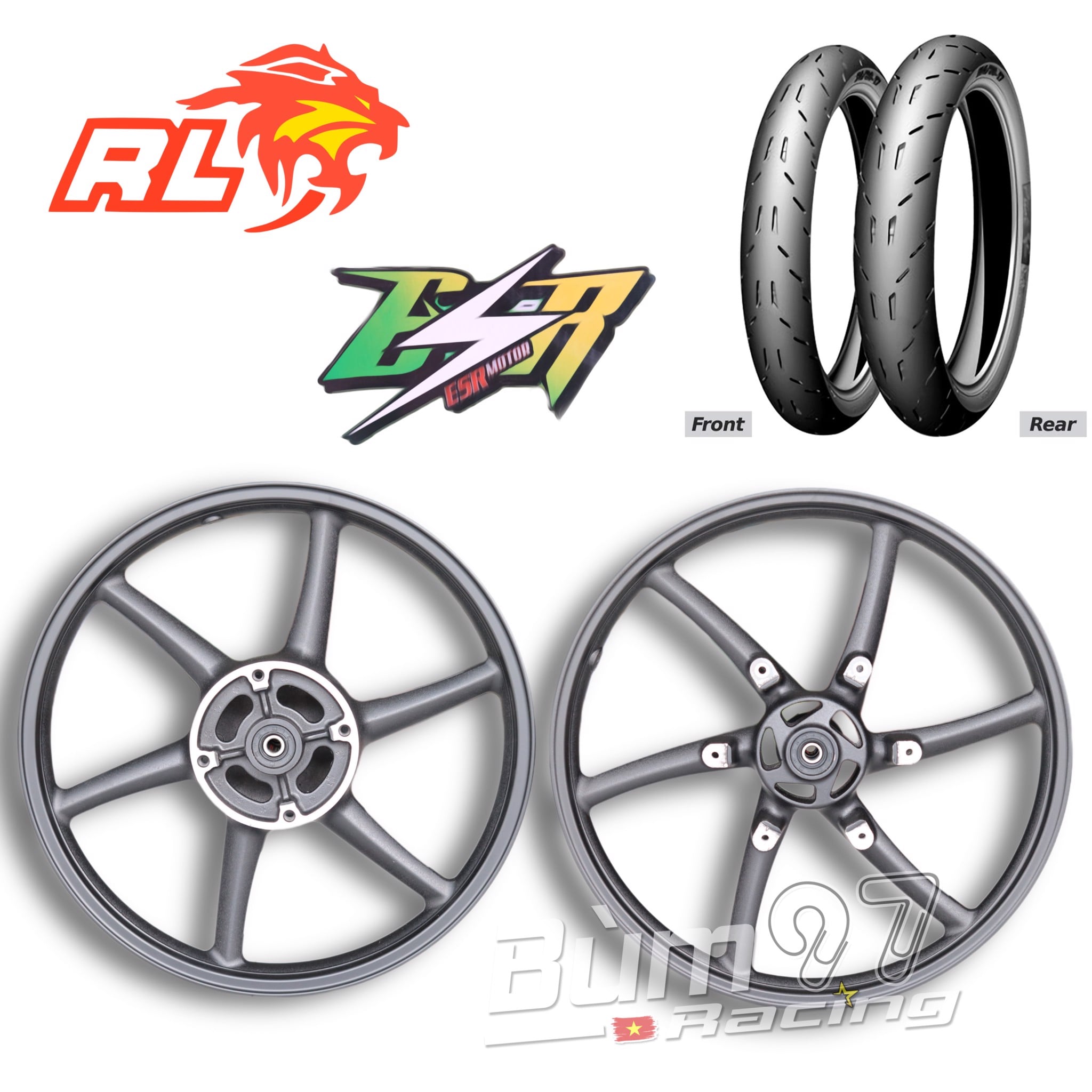 Set Mâm REDLEO ESR 1.4-1.6 Winner + Vỏ Michelin Moto GP