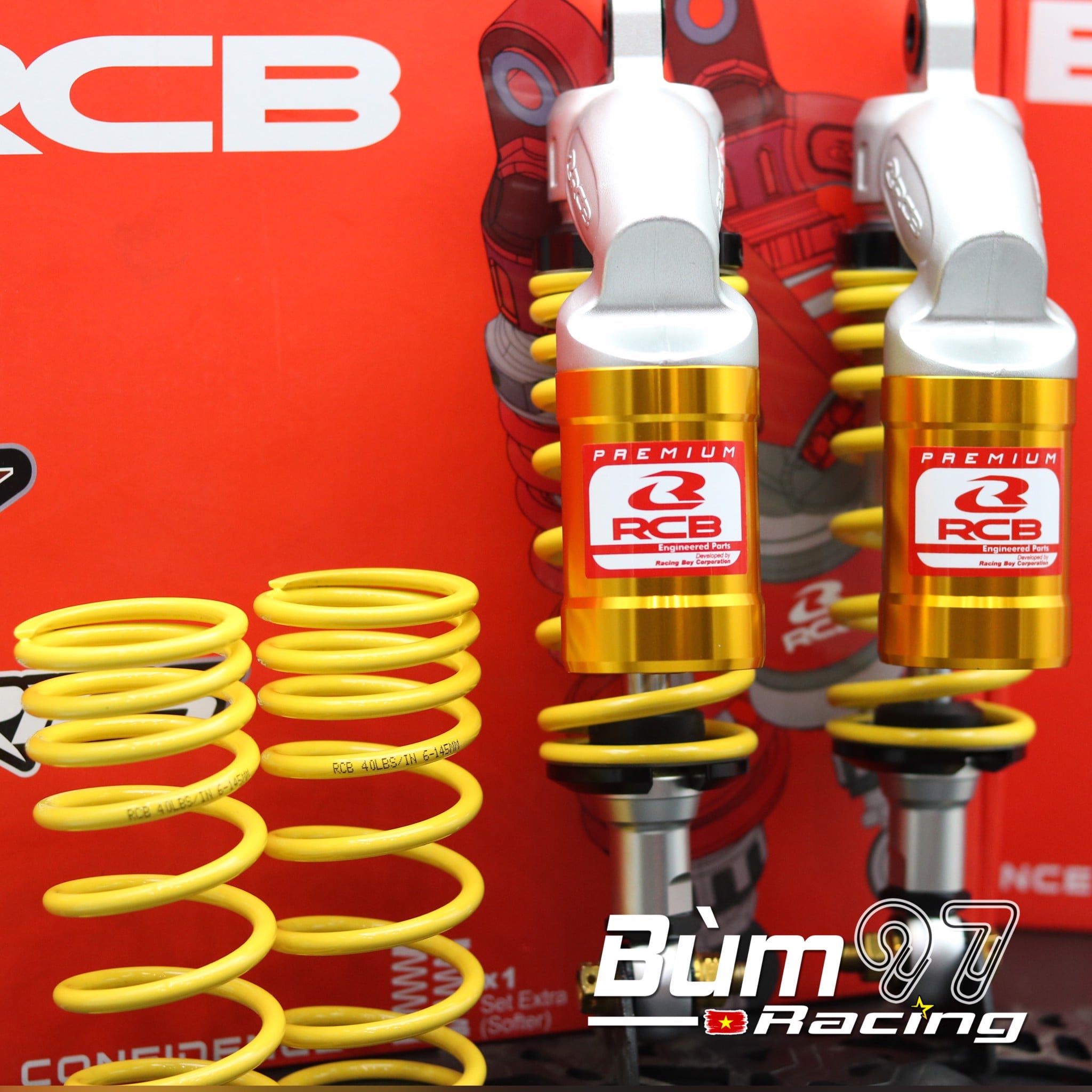 Phuộc RCB VE SIRIUS VÀNG 275mm KHÔNG TĂNG CHỈNH